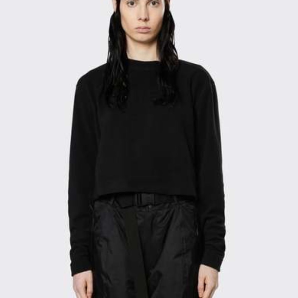 Rains | Gorpcore Fleece W Cropped Sweatshirt In Black | M